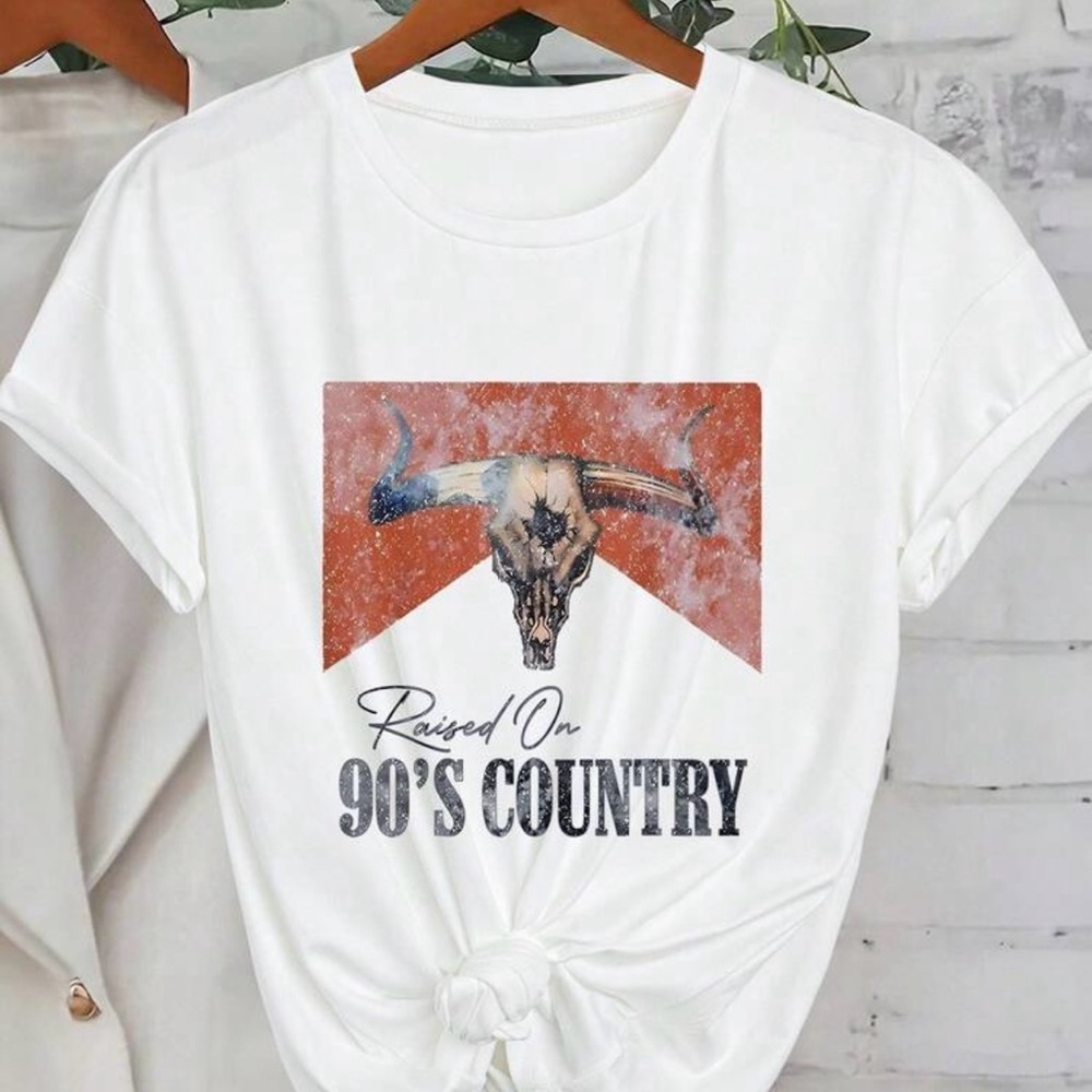 White Graphic Women's Top